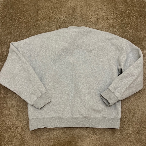 Aritzia TNA Cozy Fleece Perfect Fit Heather Gray Chrome Crewneck Sweatshirt XL - Picture 9 of 9